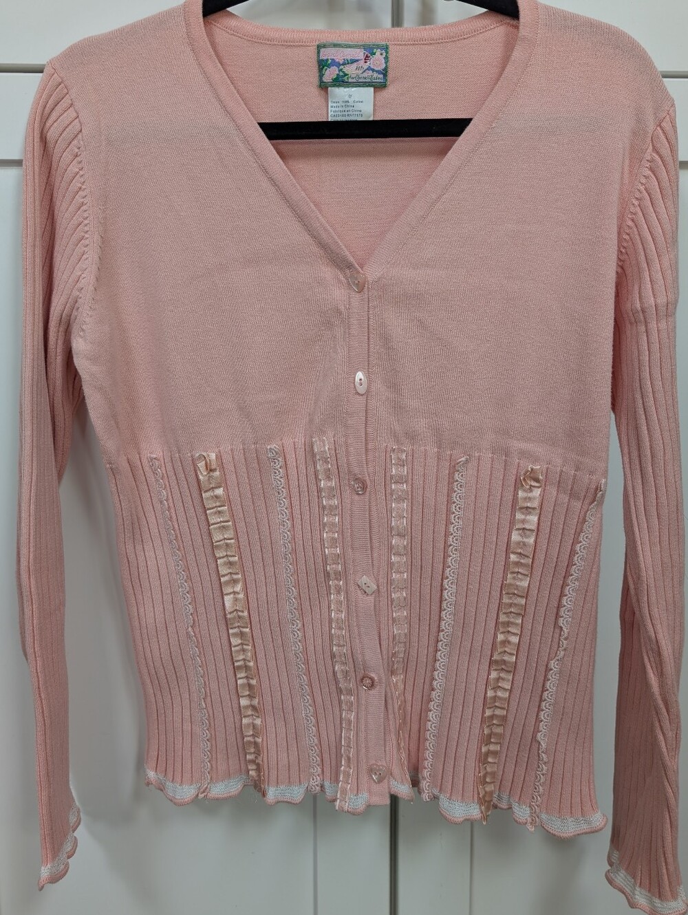 April Cornell Pink Cardigan
